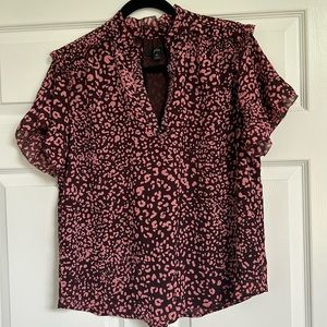 Jcrew short sleeve blouse - leopard